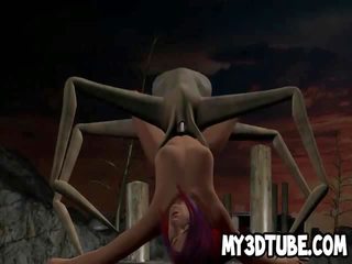 Tatlong-dimensiyonal komika deity pagkuha fucked sa pamamagitan ng isang dayuhan spider