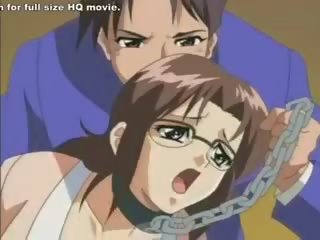 Skönhet i chains cums på phallus i animen