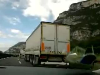 Busty Italian Lora masturbating on the highway