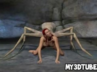 3d flokëkuqe diva duke fucked nga një jashtëtokësor spider