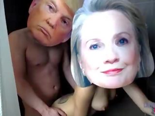 Donald trump 和 希拉里 clinton 实 名人 成人 夹 胶带 裸露 xxx