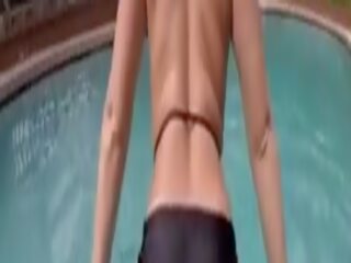 Justin sane follando estrella porno bailey brooke en la pool&period; él rellenos su coño con excelente corrida y deja ella drip fuera en la agua