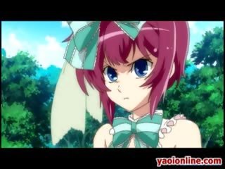 Duyên dáng hentai adolescent với fruits khỏa thân trên các bàn