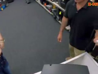 Kuuban maly sells her tv and fucked hard at the pawnshop