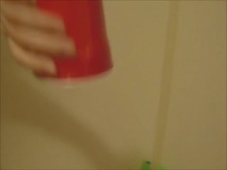 Amateur Drinks Piss From A Cup